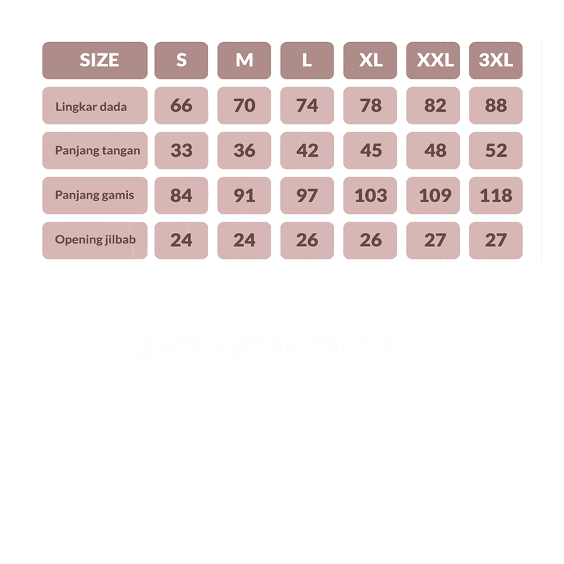 Panduan ukuran untuk RGAF-08 MAROON